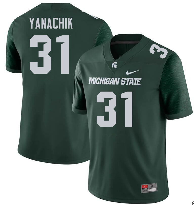Men #31 Jack Yanachik Michigan State Spartans College Football Jerseys Stitched Sale-Green